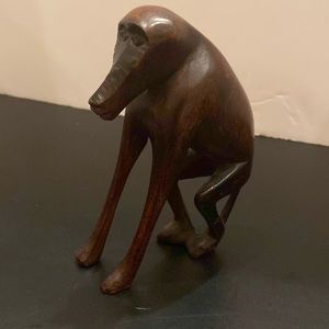 VTG wooden carved baboon monkey figure 5” shelf desk table decor